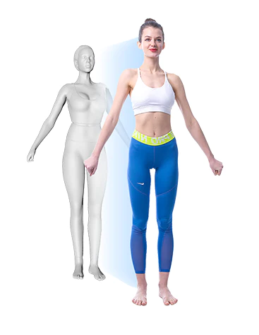 Visbody depiction of a digital body avatar from the product documentation